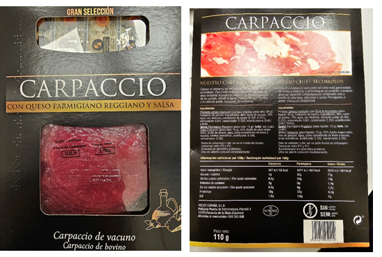 carpaccio envasat