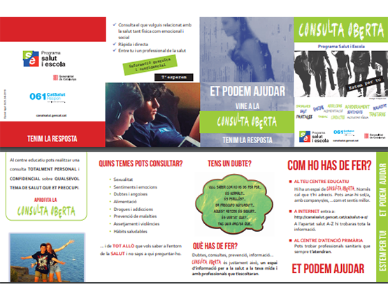 Quadríptic del servei Consulta Oberta per a alumnes 
