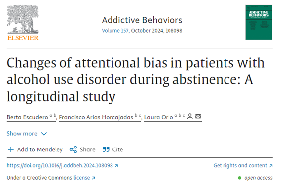 portada Changes of attentional bias in patients with alcohol use disorder during abstinence: A longitudinal study