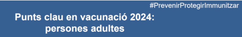 Punts clau en vacunació 2024: persones adultes
